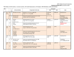 JAPA S-‐Bab Weekly Schedule W3-‐4 Harvard University