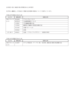 JIS制定・改正・確認・廃止情報（2014/05/20現在）