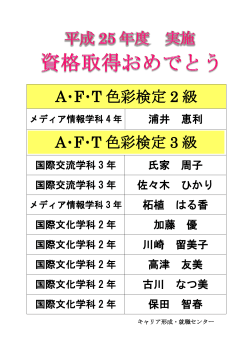 平成25年度A・F・T色彩検定合格者(PDF)