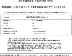 一般労者派遣事業 許可番号 般25-060004