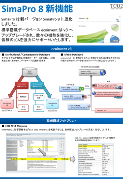 SimaPro7 ライフサイクル アセスメント支援ソフトウェア