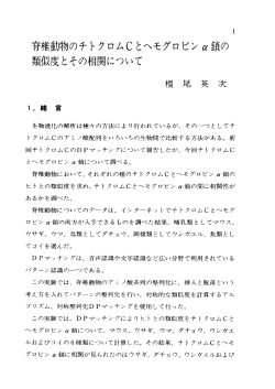 脊椎動物のテトクロムCとヘモグロビン〟鎖の 類似度とその相関について