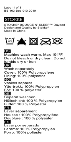 uS Machine wash warm. Max 104ºF. Do not bleach or dry