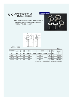 DS蝶ボルト寸法表