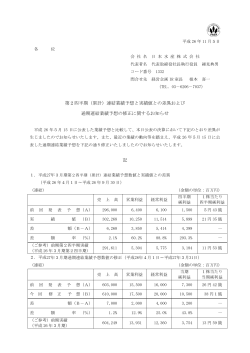 東京証券取引所開示資料 第2四半期（累計）連結業績予想と実績値との
