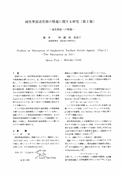両性界面活性剤の吸着に関する研究 (第2報)