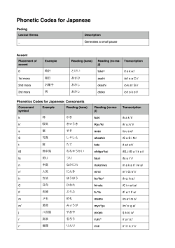 Japanese Phonetics