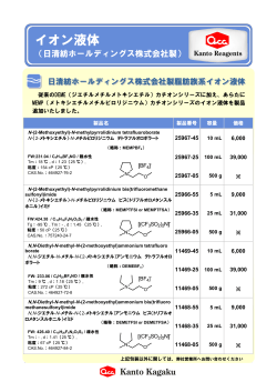 日清紡ホールディングス株式会社製 脂肪族系「イオン液体」