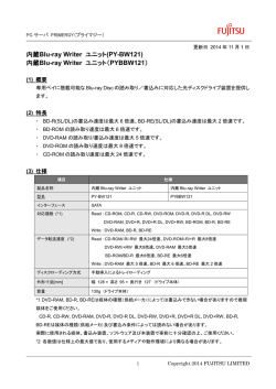 内蔵Blu-ray Writer ユニット
