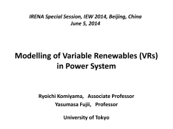 Modelling of Variable Renewables (VRs) in Power System