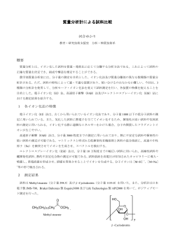 質量分析計による試料比較