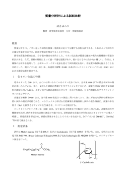 質量分析計による試料比較