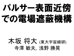 パルサー表面近傍での電場遮蔽機構 ／ 木坂 将大