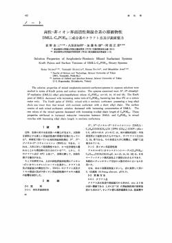 両性-非イオン界面活性剤混合系の溶液物性