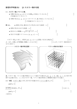 数理科学特論B2 §3 スカラー場の勾配