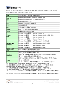 動作環境について