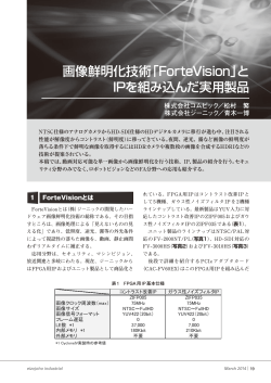 画像鮮明化技術「ForteVision」と IPを組み込んだ実用製品