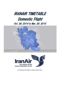 IRANAIR TIMETABLE Domestic Flight