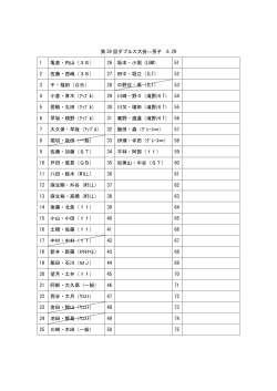 第 39 回ダブルス大会―男子 6.29 1 亀倉・内山（3S） 26 坂本・小堀