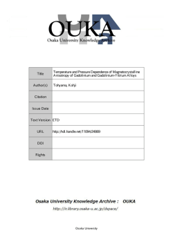 Title Temperature and Pressure Dependence of