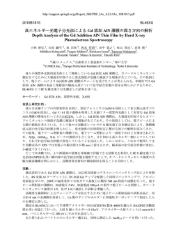 㧗࢚ࢿࣝࢠ࣮ග㟁Ꮚศගἲ࡟ࡼࡿ Gd ῧຍ AlN ⷧ⭷ࡢ῝ࡉ᪉ྥࡢゎᯒ Depth