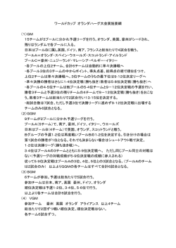 ワールドカップ オランダハーグ大会実施要綱 （1）GM 15チームが3