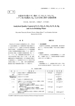 水道水中の陰イオン類(F)CLN。g一凡N。g-N),