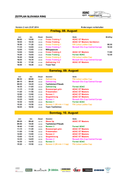 Zeitplan - ADAC Formel Masters