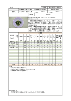 （様式） g g 6 7 4 2 mg mg gg kcal mg mg mg キャベツ