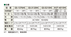 仕様 型 番 GS-1376HC GS-3120HC GS-5210HC KGT