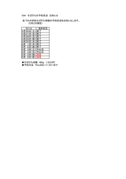 GW そば打ちの予約状況 お知らせ 日にち 空き状況 4月26日