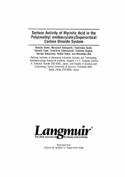 Surface ACHVHV 。f Mynstic Acid in the P。ーy(methyー methacryー