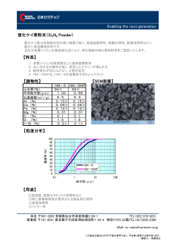 窒化ケイ素粉末(Si3N4 Powder) (PDFファイル：117KB)