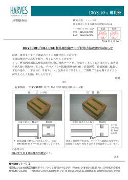 HI-LUBE 製品梱包箱テープ封印方法改善のお知らせ