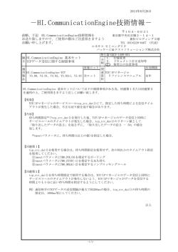 －HI.CommunicationEngine技術情報－