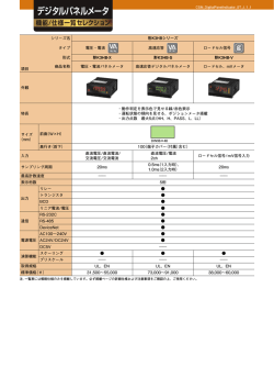 デジタルパネルメータ 機能/仕様一覧セレクション（728KB）