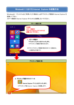 Windows8.1 における Internet Explorer の起動方法