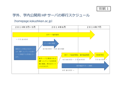 公開用HPサーバのクラウド移行スケジュール＆FAQ（別紙1-2）
