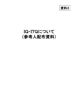 IQ・ITQについて （参考人配布資料）