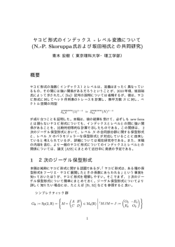 ヤコビ形式のインデックス - レベル変換について (N.-P