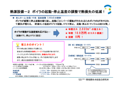 ボイラーの起動・停止温度の調整で、熱負荷の低減！