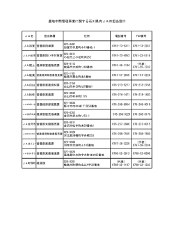 JA担当窓口一覧（PDF形式／62KB）