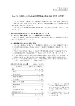 JAバンク長崎における地域密着型金融の取組状況(平成25年度)[PDF