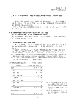 JAバンク長崎における地域密着型金融の取組状況(平成25年度)[PDF