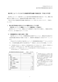 福井県JAバンクにおける地域密着型金融の取組状況（平成 25 年度）