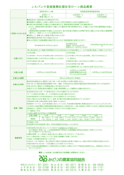 JAバンク宮城復興応援住宅ロ一ン商品概要