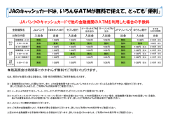 JAのキャッシュカードは、いろんなATMが無料で使えて、とっても「便利」