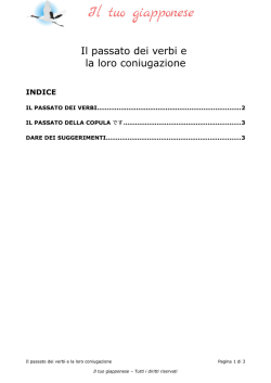 Il passato dei verbi in giapponese (PDF)