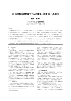 IT 活用能力成熟度モデルの開発と医療 IT への適用