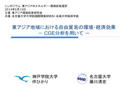東アジア地域における自由貿易の環境・経済効果 － CGE分析を用いて －